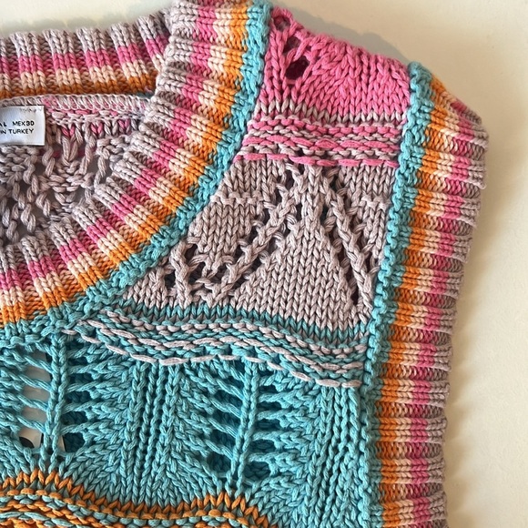 NWT Zara Chunky Knit Sleeveless Sweater Multicolor - Picture 5 of 8